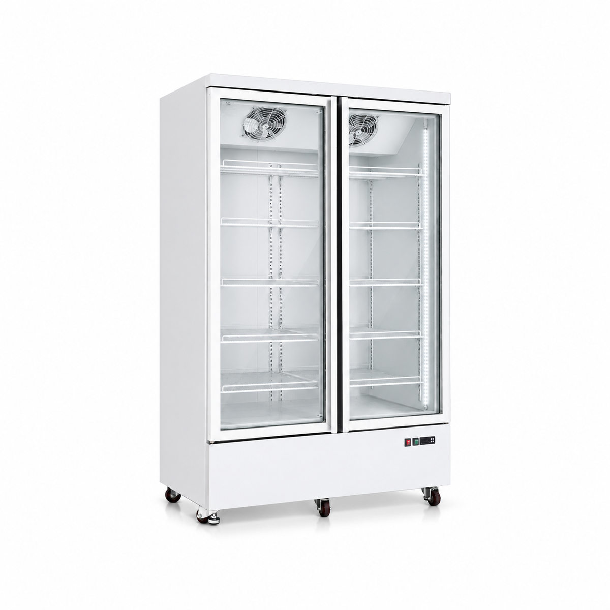 LG-960M2WP 49 inch 2 door glass door merchandiser refrigerator front view