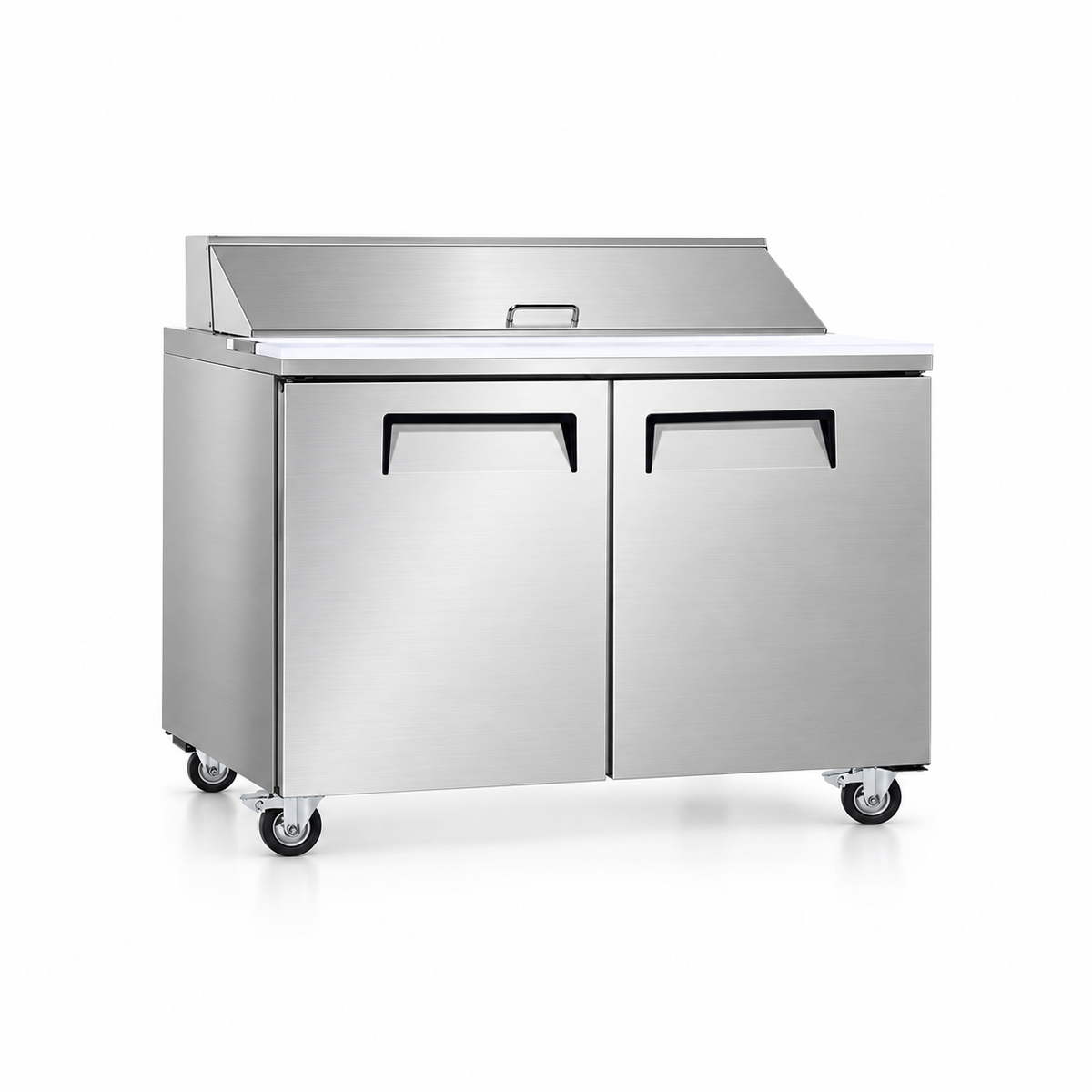 SLSP48M 48 inch 2 door refrigerated sandwich prep table front view